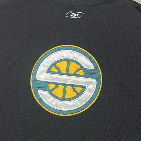 Vintage Seattle SuperSonics Reebok Embroidered LS Warm-Up Jersey Shooting Shirt - Picture 4 of 11